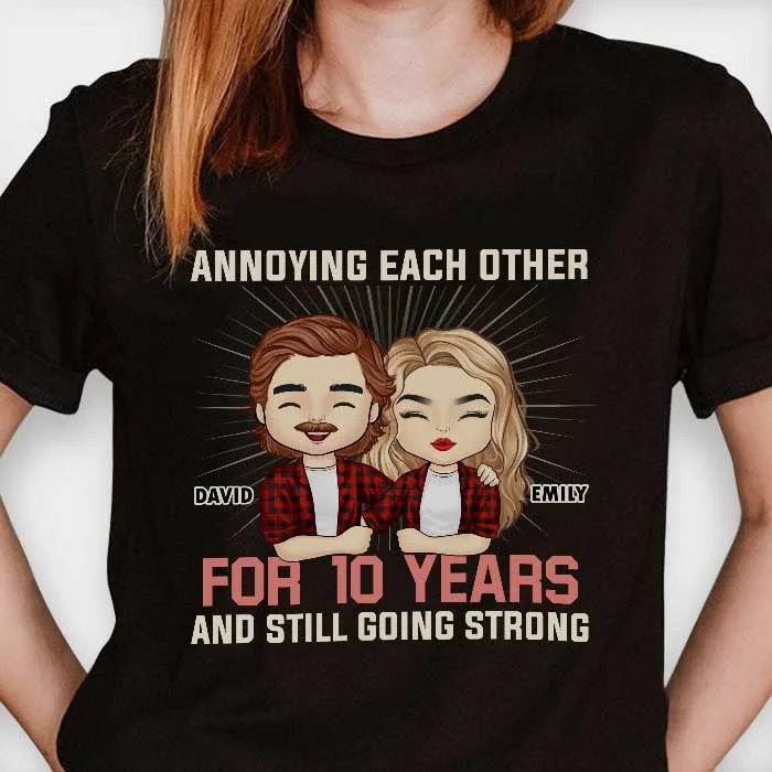 Annoying Each Other For 20 Years And Still Going Strong - Anniversary Gifts, Gift For Couples, Husband Wife, Personalized Unisex T-shirt