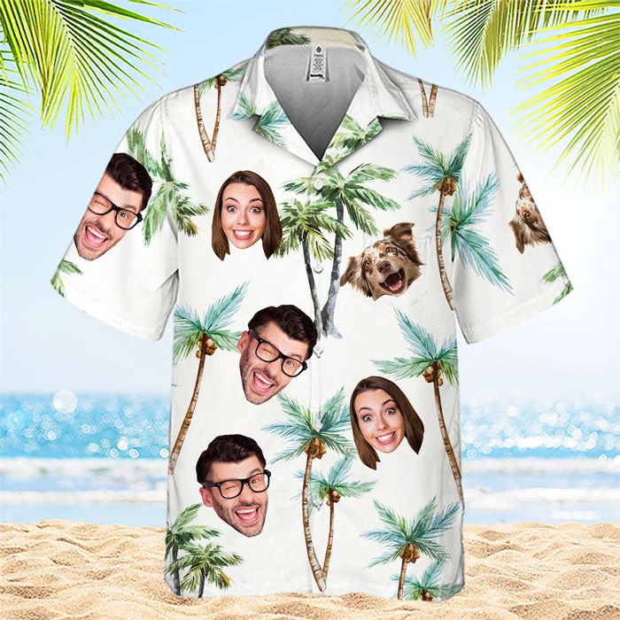 Custom Photo Seek To Sea More - Family Personalized Custom Face Unisex Hawaiian Shirt - Gift For Family, Pet Owners, Pet Lovers