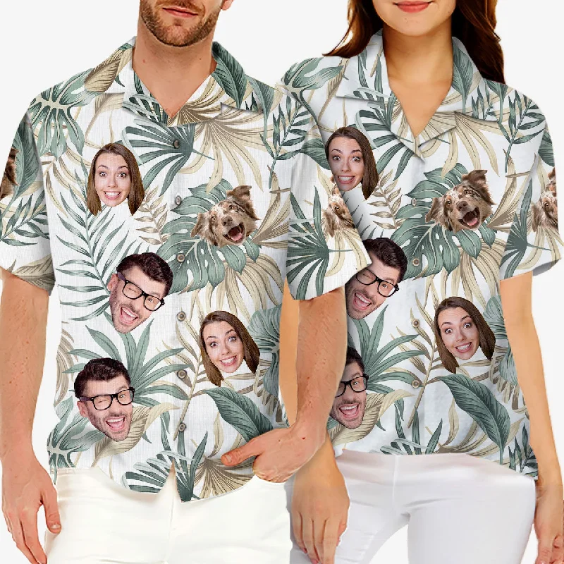 Custom Photo Seek To Sea More - Family Personalized Custom Face Unisex Hawaiian Shirt - Gift For Family, Pet Owners, Pet Lovers