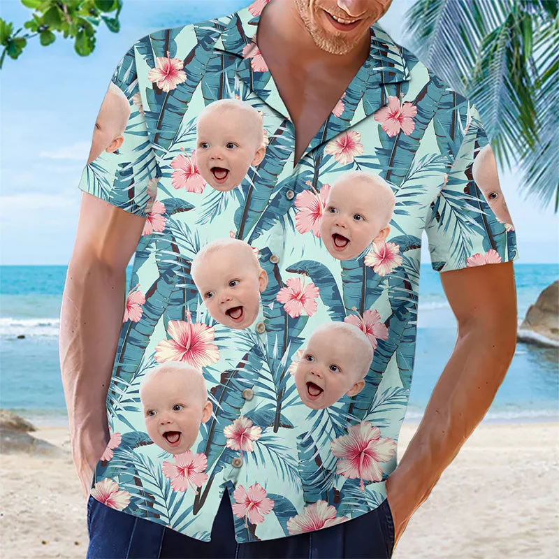 Custom Photo Tropical Vibes Only - Family Personalized Face Custom Unisex Tropical Hawaiian Aloha Shirt - Summer Vacation Gift, Gift For Family Members