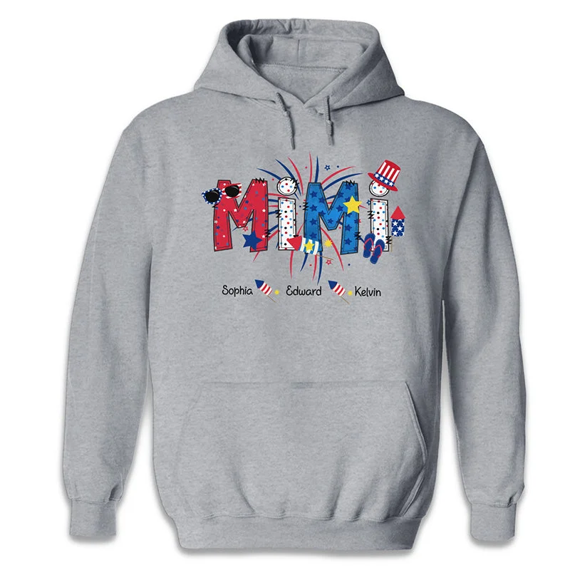 Great Mom Grandma Happy Holidays - Family Personalized Custom Unisex T-shirt, Hoodie, Sweatshirt - 4th Of July, Birthday Gift For Mom, Grandma