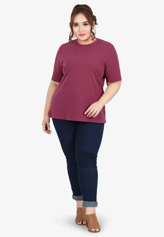 Cleo Premium Cotton Short Sleeve Tshirt - Magenta