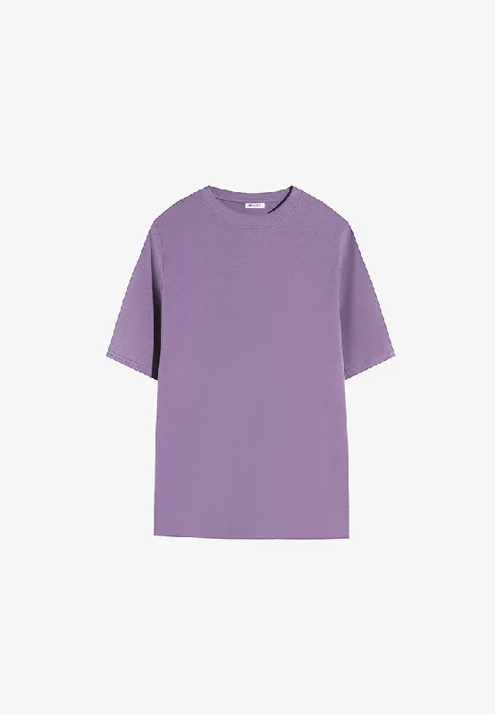 Cleo Premium Cotton Short Sleeve Tshirt - Lavender Purple