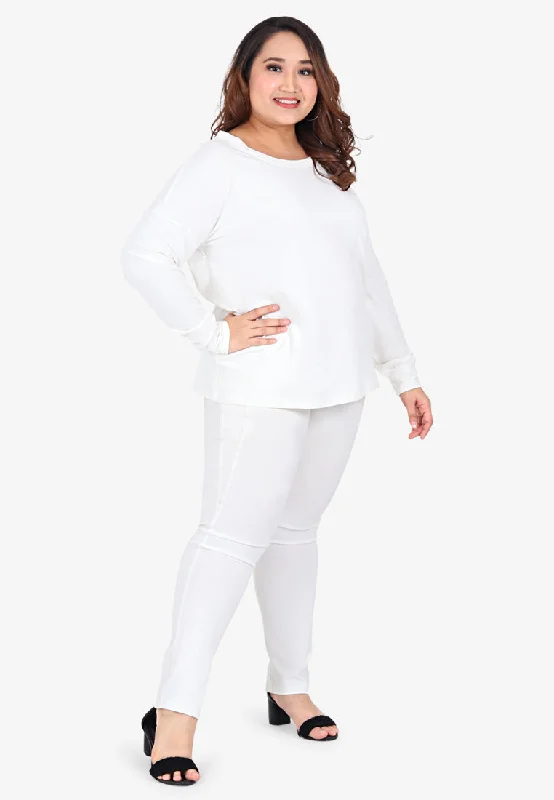 Juniper Wide Neck Jumper Tee - White