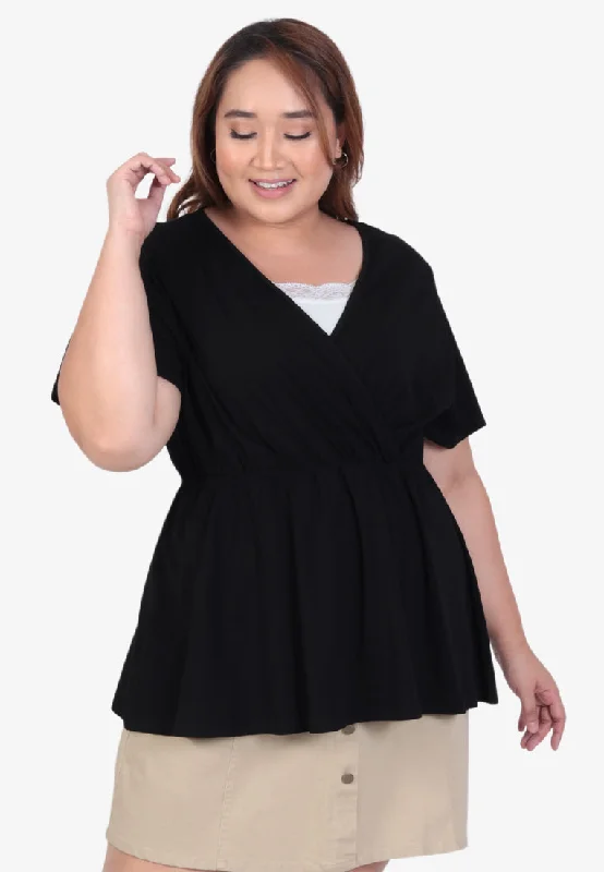 Morsa BF-Friendly Casual Short Sleeve Top - Black