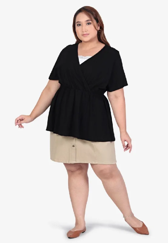 Morsa BF-Friendly Casual Short Sleeve Top - Black