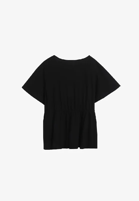 Morsa BF-Friendly Casual Short Sleeve Top - Black