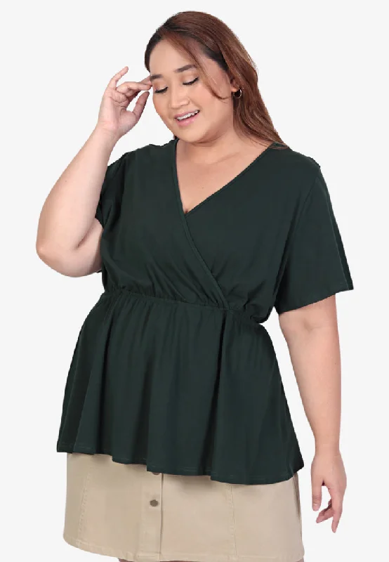 Morsa BF-Friendly Casual Short Sleeve Top - Green