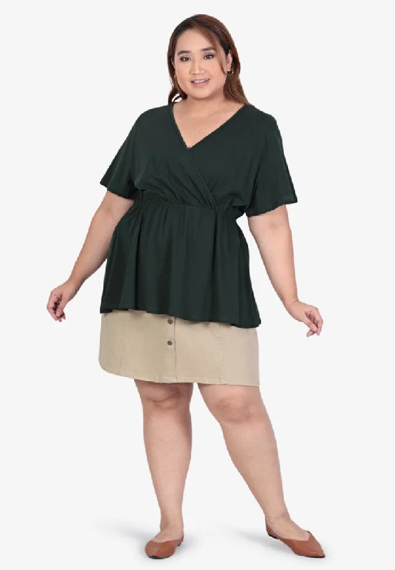 Morsa BF-Friendly Casual Short Sleeve Top - Green