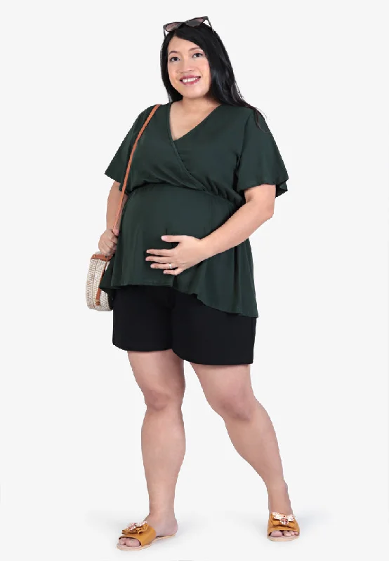 Morsa BF-Friendly Casual Short Sleeve Top - Green