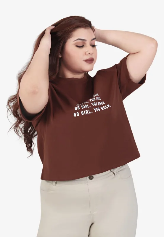 Equality WOMEN'S DAY Crop Tee - Brown