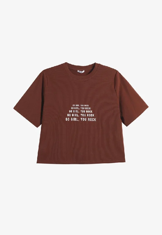 Equality WOMEN'S DAY Crop Tee - Brown