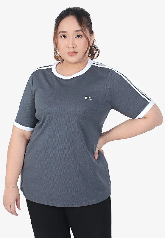 Addyson Short Sleeve Athleisure Tee - Grey