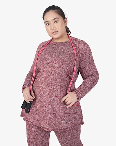 Thicc Thick Soft Activewear Night-run Top - Red