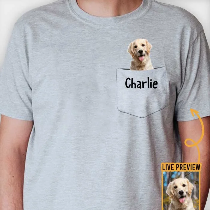 Put Your Pet In The Pocket Upload Image - Gift For Dog Lovers, Personalized Unisex T-Shirt