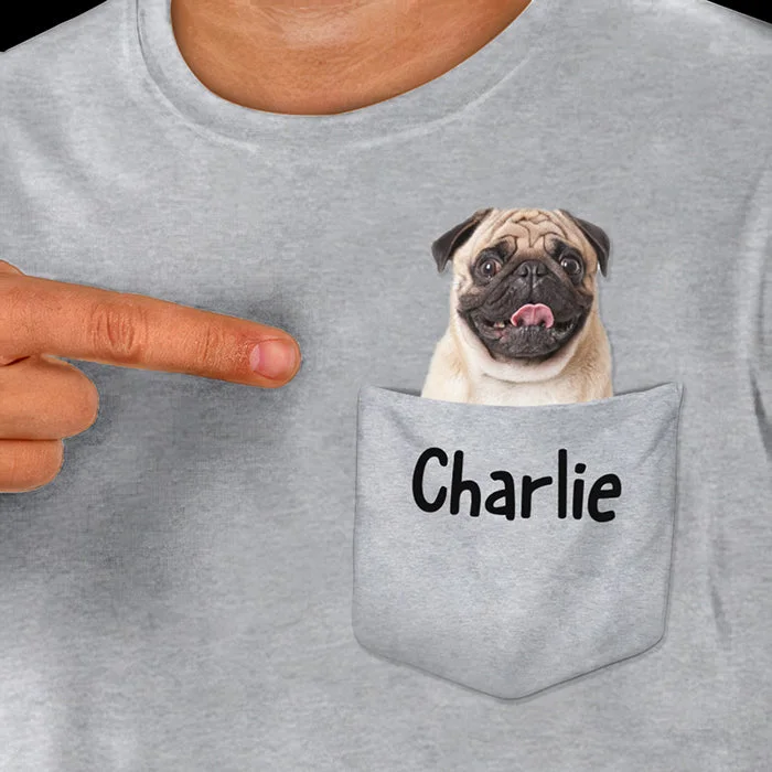 Put Your Pet In The Pocket Upload Image - Gift For Dog Lovers, Personalized Unisex T-Shirt