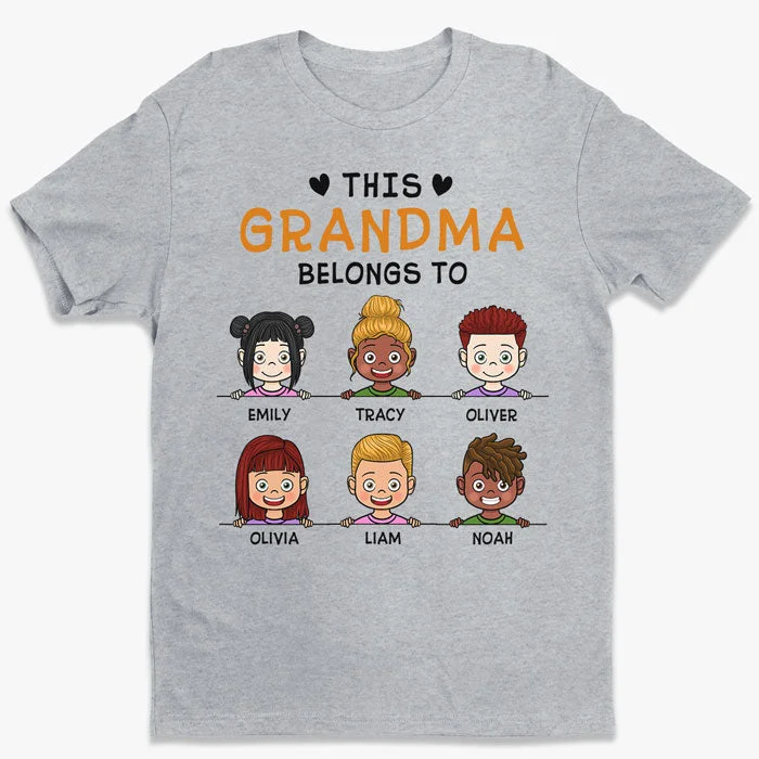 This Grandma Belongs To - Family Personalized Custom Unisex T-Shirt, Hoodie, Sweatshirt - Birthday Gift For Mom, Grandma