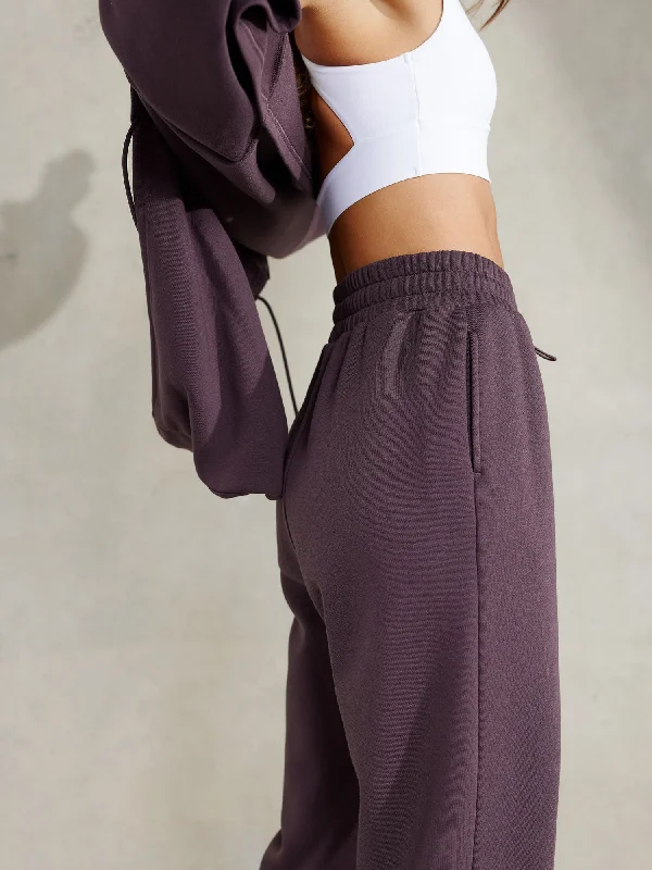 Embody Oversized Track Pants - Plum