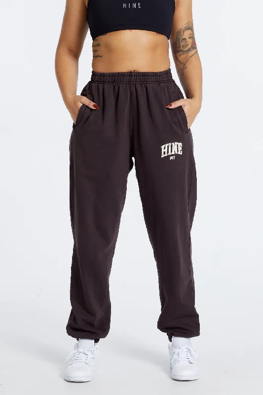 OVERSIZED WASHED TRACKPANTS ESPRESSO