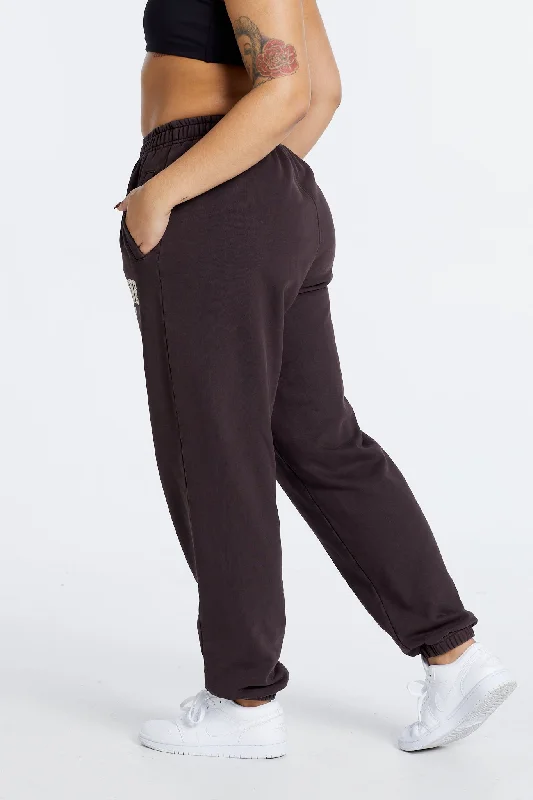 OVERSIZED WASHED TRACKPANTS ESPRESSO