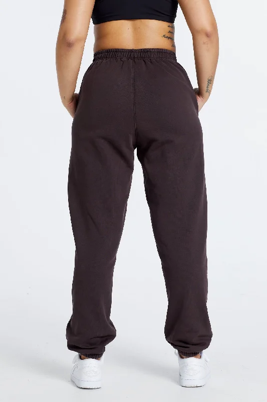 OVERSIZED WASHED TRACKPANTS ESPRESSO