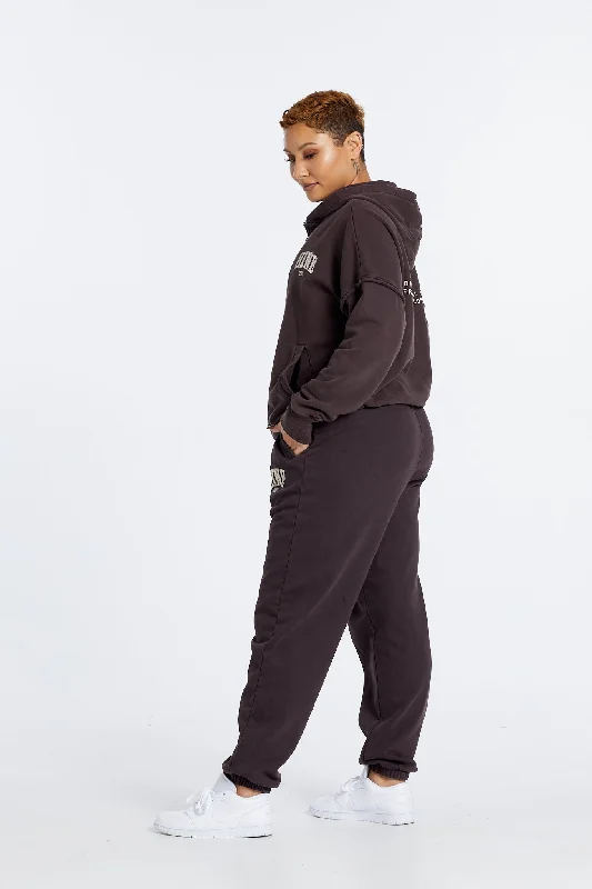 OVERSIZED WASHED TRACKPANTS ESPRESSO