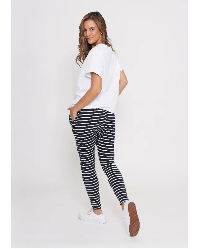 Leoni Jordan Jogger - Navy and White Stripe