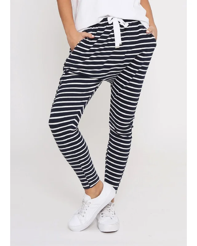 Leoni Jordan Jogger - Navy and White Stripe