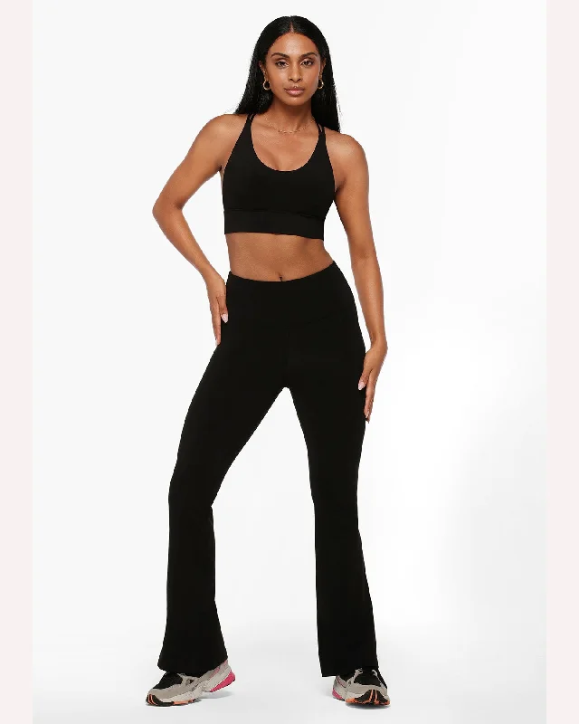 Lorna Jane Lotus Flared Full Length Leggings - Black