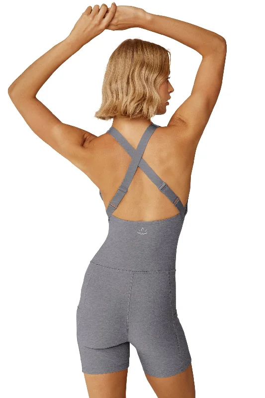 GET UP AND GO SPACEDYE POCKET BIKER JUMPSUIT CLOUD GREY