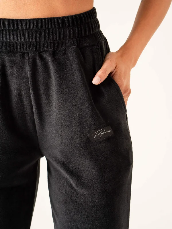 Velour Track Pant - Black