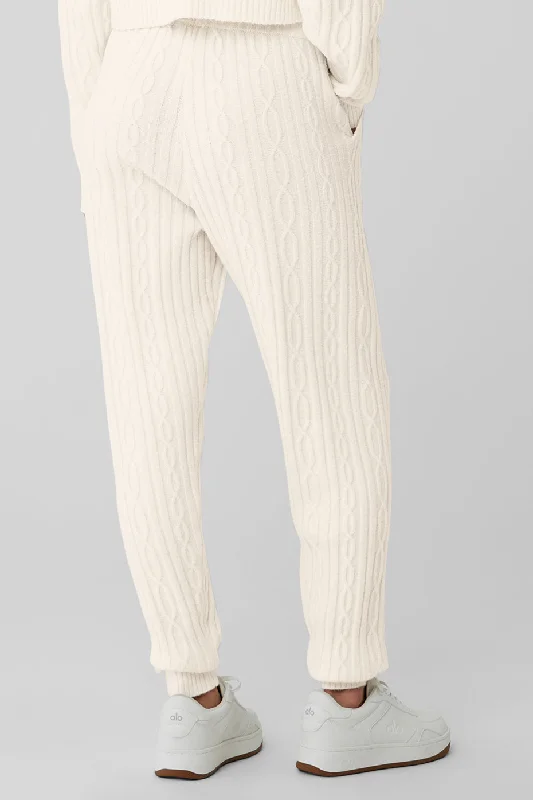 Cable Knit Winter Bliss Pant - Ivory