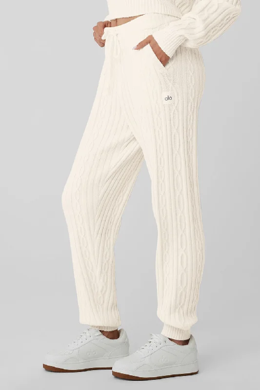 Cable Knit Winter Bliss Pant - Ivory