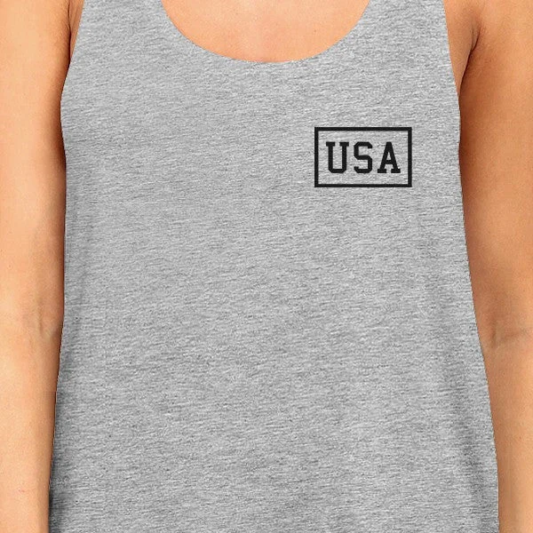 Mini USA Simple Graphic Racerback Tank Top For Women Fourth Of July