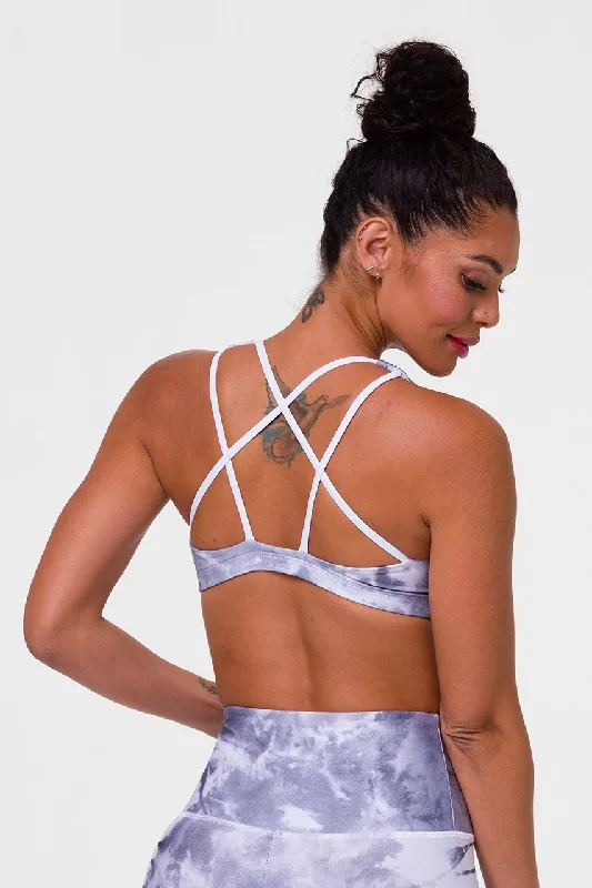 Onzie Graphic Mudra Bra- Light Grey Tie Dye