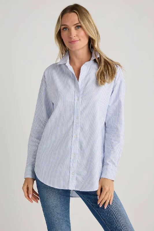 Beach Lunch Lounge Striped Button Down Shirt