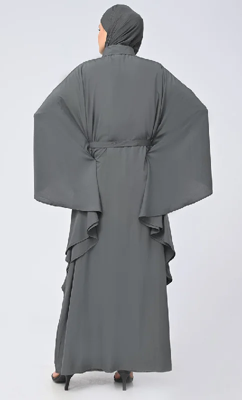 Beautiful Islamic Button Down Kaftan Abaya With Matching Hijab