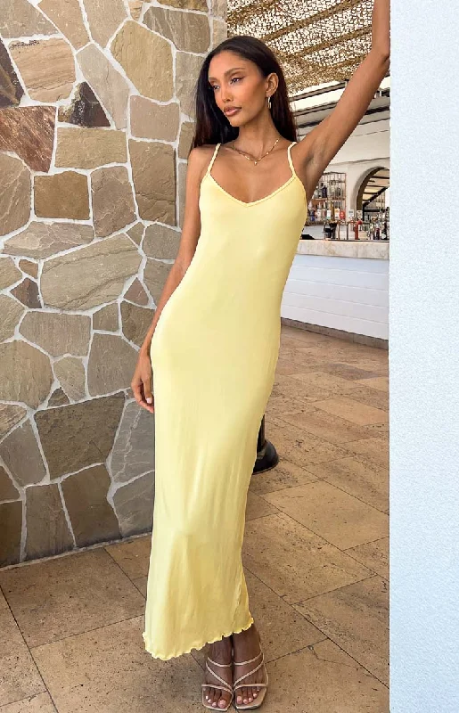 Blake Yellow Lace Maxi Dress