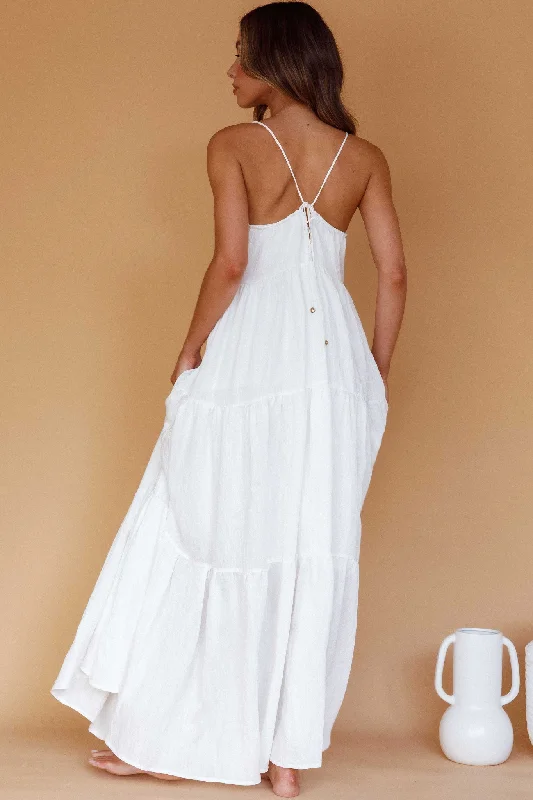 Bora Bora Tied Back Maxi Dress White