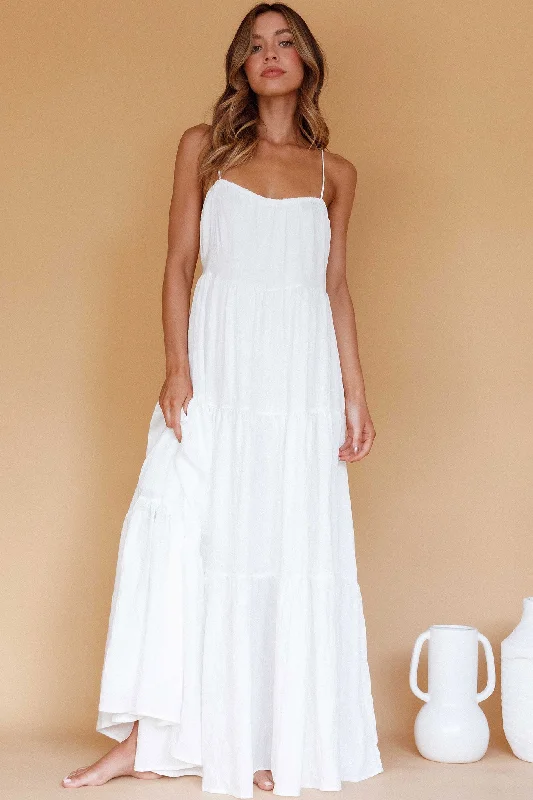 Bora Bora Tied Back Maxi Dress White