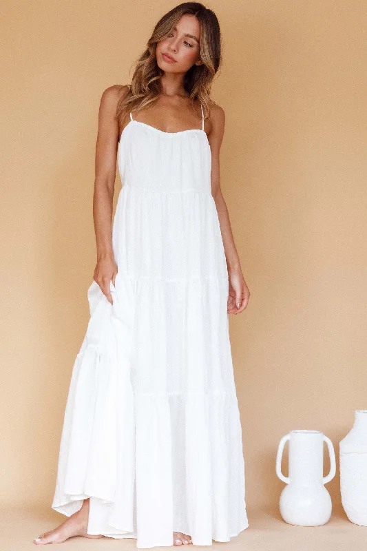 Bora Bora Tied Back Maxi Dress White