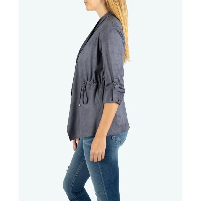 Dianne Faux Suede Drape Jacket