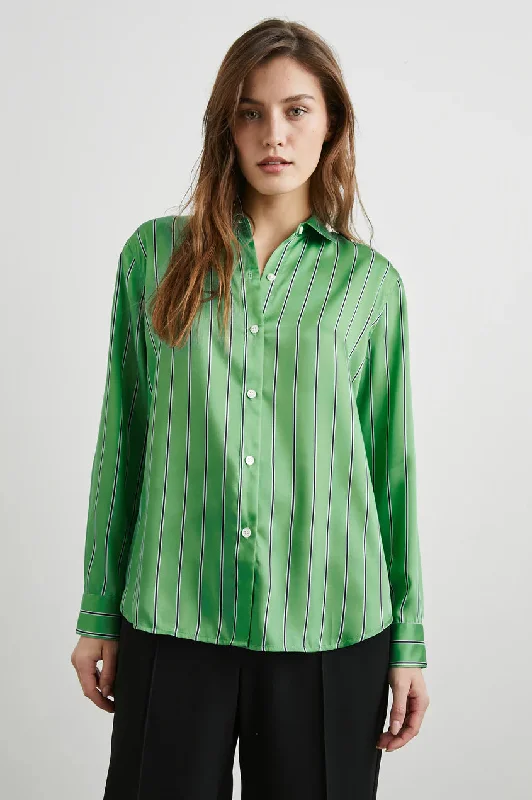 Elias Shirt Basil Stripe