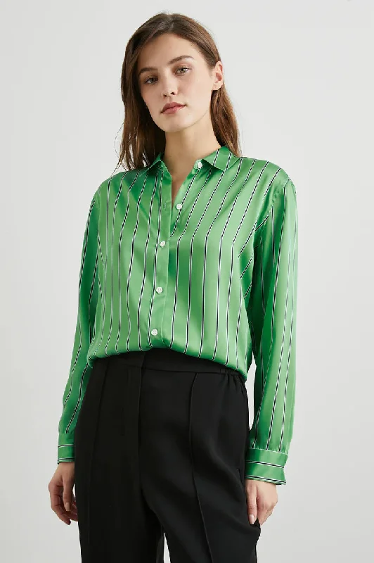 Elias Shirt Basil Stripe