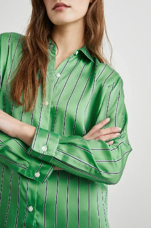 Elias Shirt Basil Stripe