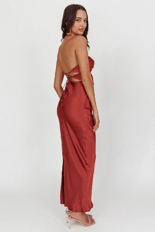 Good Impression Double Twist Maxi Dress Terracotta