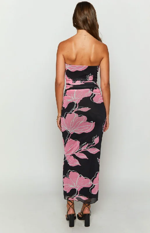 Imogen Black Print Maxi Dress