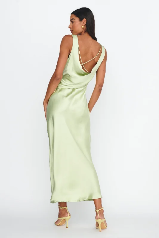 Jelena Draped Back Maxi Dress Apple