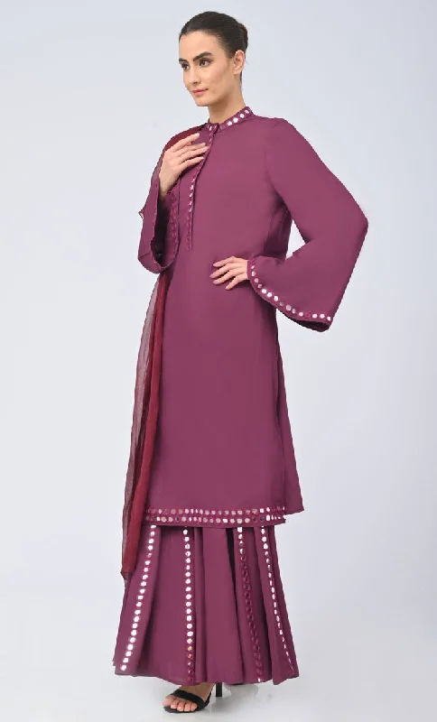 Maha Modest Rayon Salwar kameez Set With Matching Chiffon Hijab