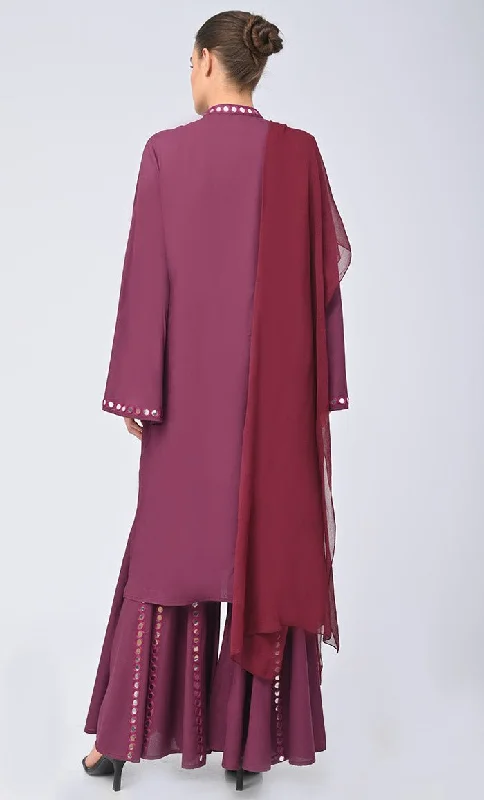 Maha Modest Rayon Salwar kameez Set With Matching Chiffon Hijab